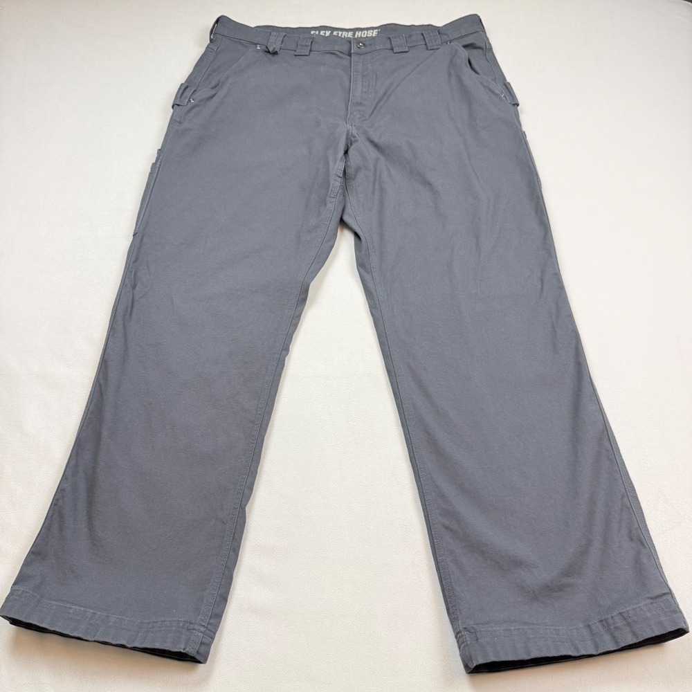 Duluth Trading Co Flex Fire Hose Relaxed Fit Gray Work Pants 40x32‎ 18101C SBL